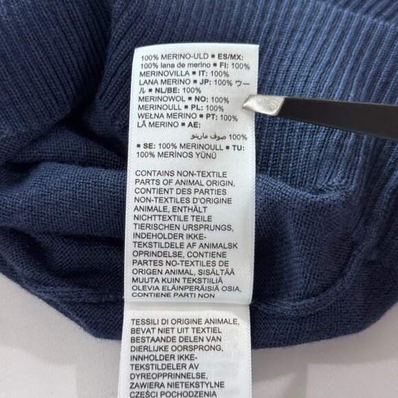 Amazon Aware Men's L Blue Merino Wool Crewneck Pullover Sweater - Picture 9 of 10